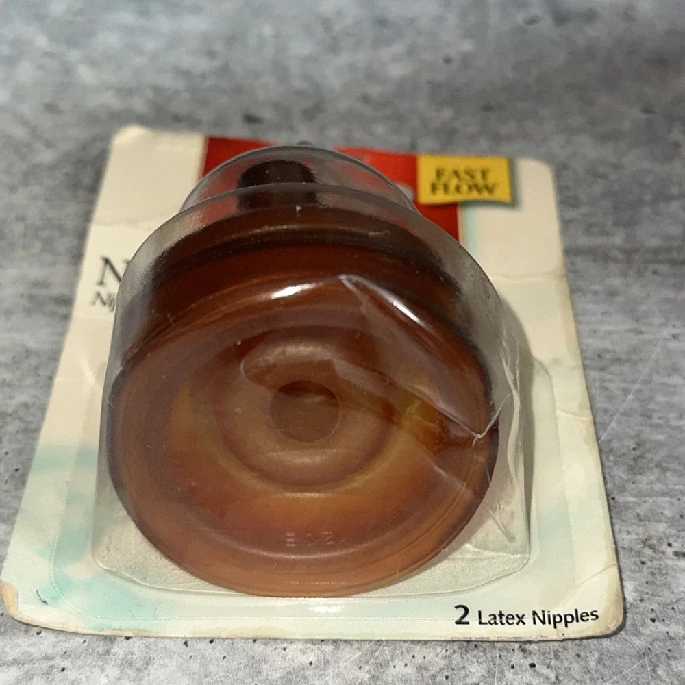 Vintage Playtex Natural Action Flat Top Latex Baby Bottle Nipples Fast Flow  (D)